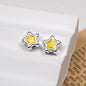 Silver Pixel Heart and Star Acrylic Beads 11mm Mixed Shapes 50pcs 22
