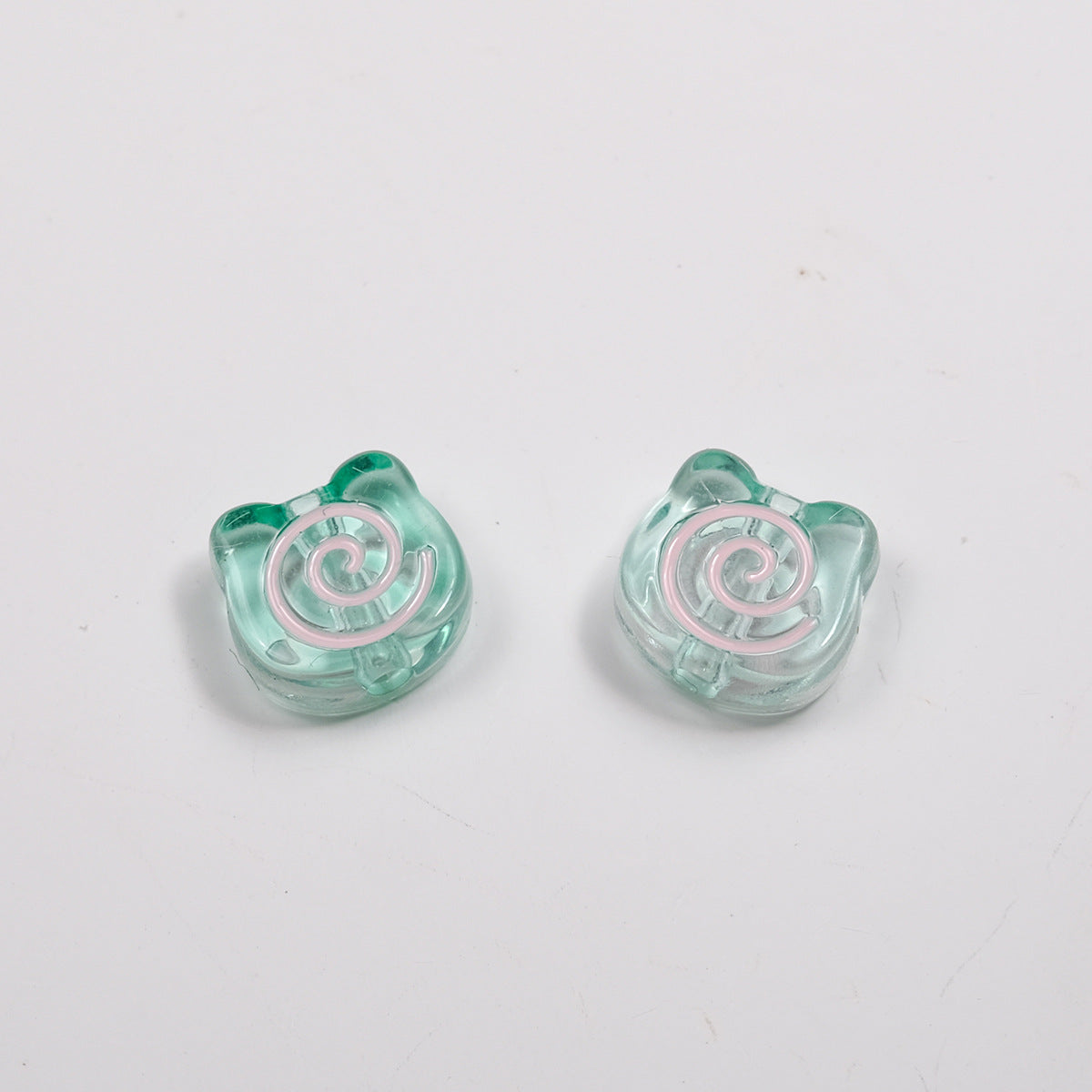 Clear Bear Biscuit Acrylic Beads 12mm Translucent Swirl 50pcs 16