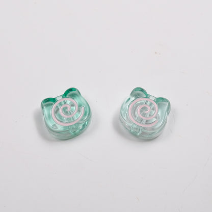 Clear Bear Biscuit Acrylic Beads 12mm Translucent Swirl 50pcs 16
