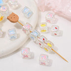 Clear Square Acrylic Beads 14mm Sanrio Cartoon Designs 10pcs 3