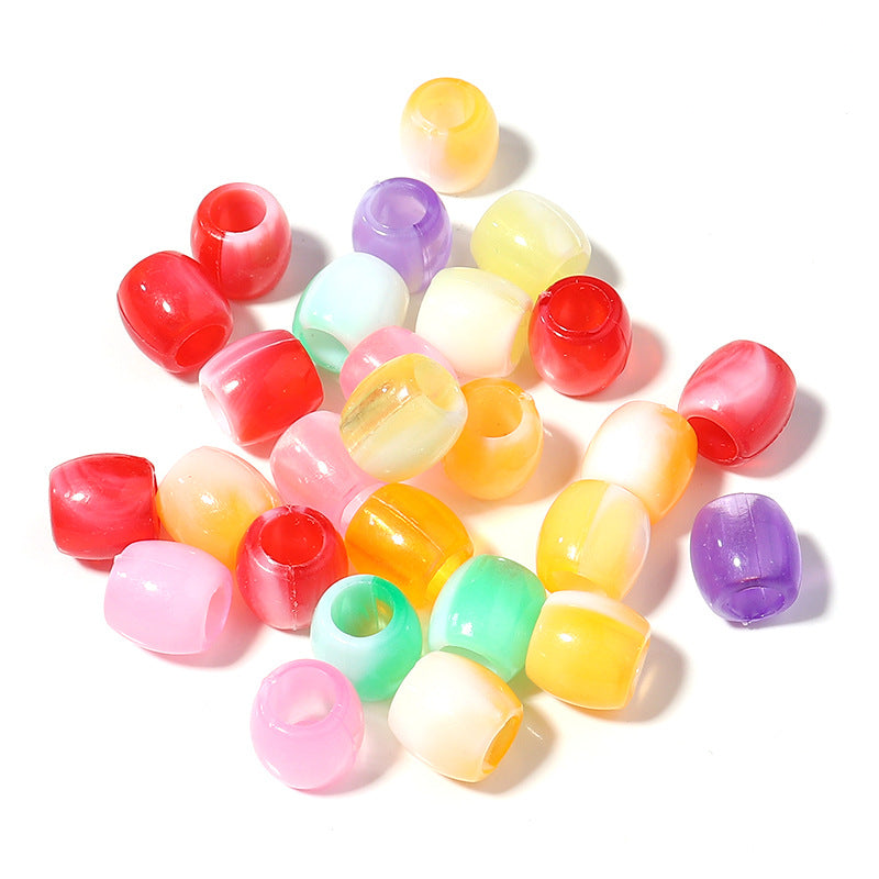 Gradient Pony Beads Acrylic 11mm Dual Color 100pcs