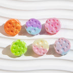Gradient Colored Cheese Macaron Resin Beads 17mm Plating 20pcs