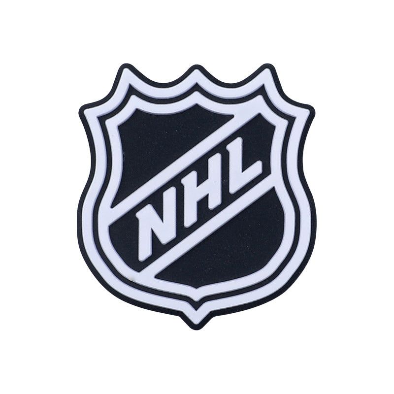 Silicone Focal Beads NHL Hockey League Circle Badge Smiling Face 20pcs 6