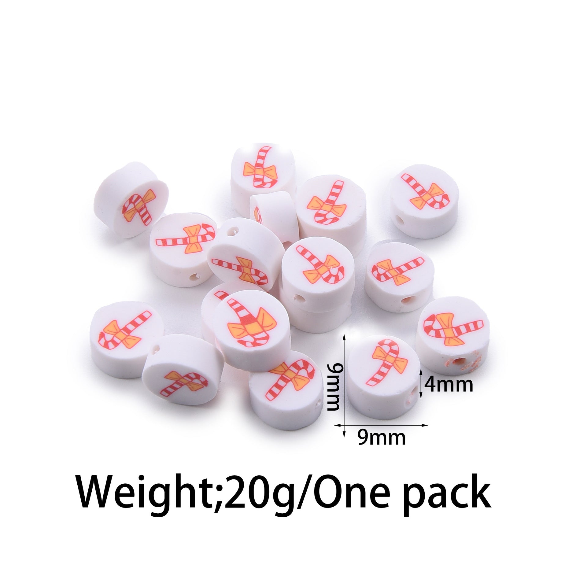 Flat Clay Beads Fruit and Christmas Tree Pattern Polymer 50pcs 25