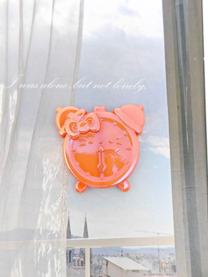 Plated Flat Hello Kitty Alarm Clock Acrylic Beads 33mm 50pcs 12