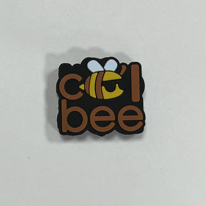 Silicone Focal Beads Animal Bee Glow In The Dark Honeycomb With Text 20pcs 7