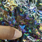Transparent Smiley Star Acrylic Beads 22mm UV Plating 100pcs 6