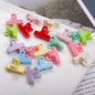 Painted Clip Acrylic Beads 20mm Baking Theme Colorful Glossy 100pcs 15