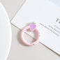 Strawberry Painted Circle Zinc Alloy Trigger Spring Keyrings 6pcs 32mm 12