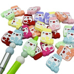 Silicone Focal Beads Macaron Heart Shaped Bottle Pastel Colors 20pcs 5