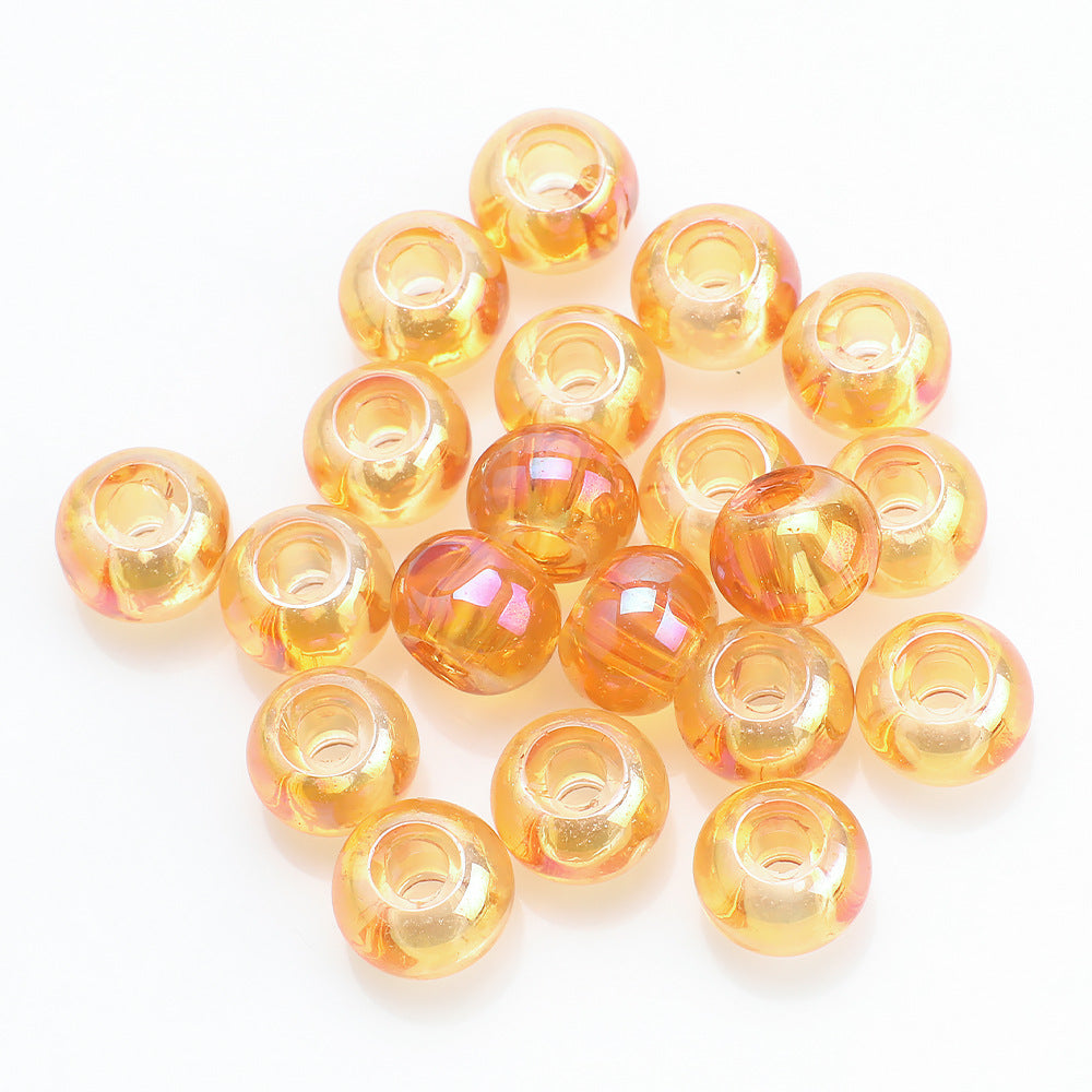 Electroplated Glass Beads 8 10mm Large Hole Rainbow Finish 50pcs 12