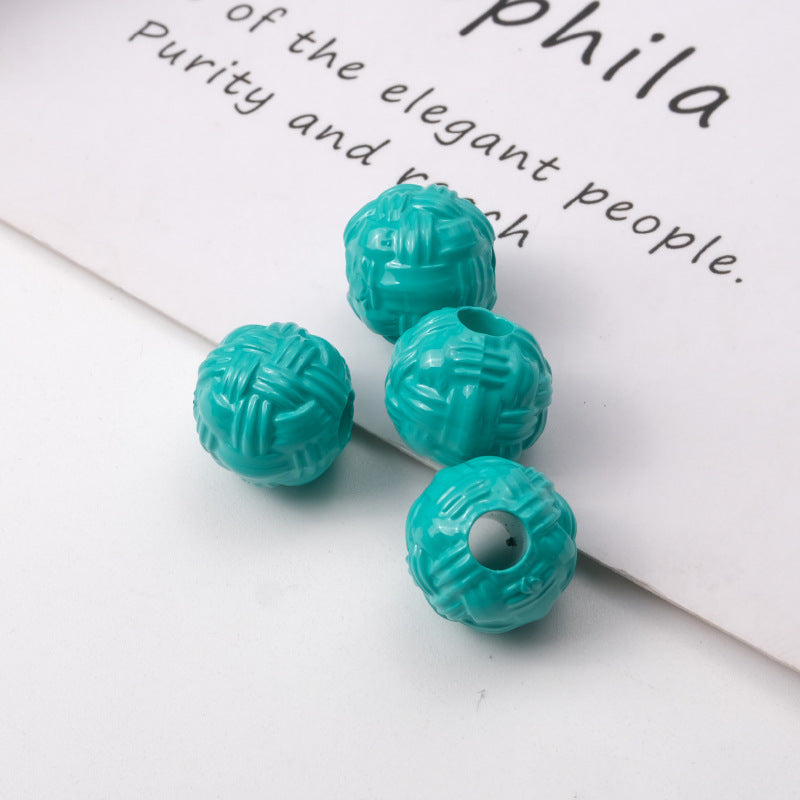 Colored Yarn Ball Acrylic Beads 12mm Large Hole 100pcs 5