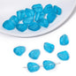 Frosted Irregular Cut Flat Stone Glass Beads 12x15mm Multicolor 10pcs 10