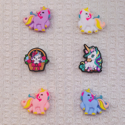 Silicone Focal Beads Unicorn Pastel Colors Bright Palette 20pcs 5