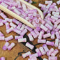 Painted Bamboo Tube Glass Beads 6X12mm Marbled Earth Tone 50pcs 20