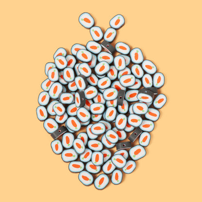 Easter Flat Clay Beads 13mm Carrot Pattern Polymer 100pcs 4