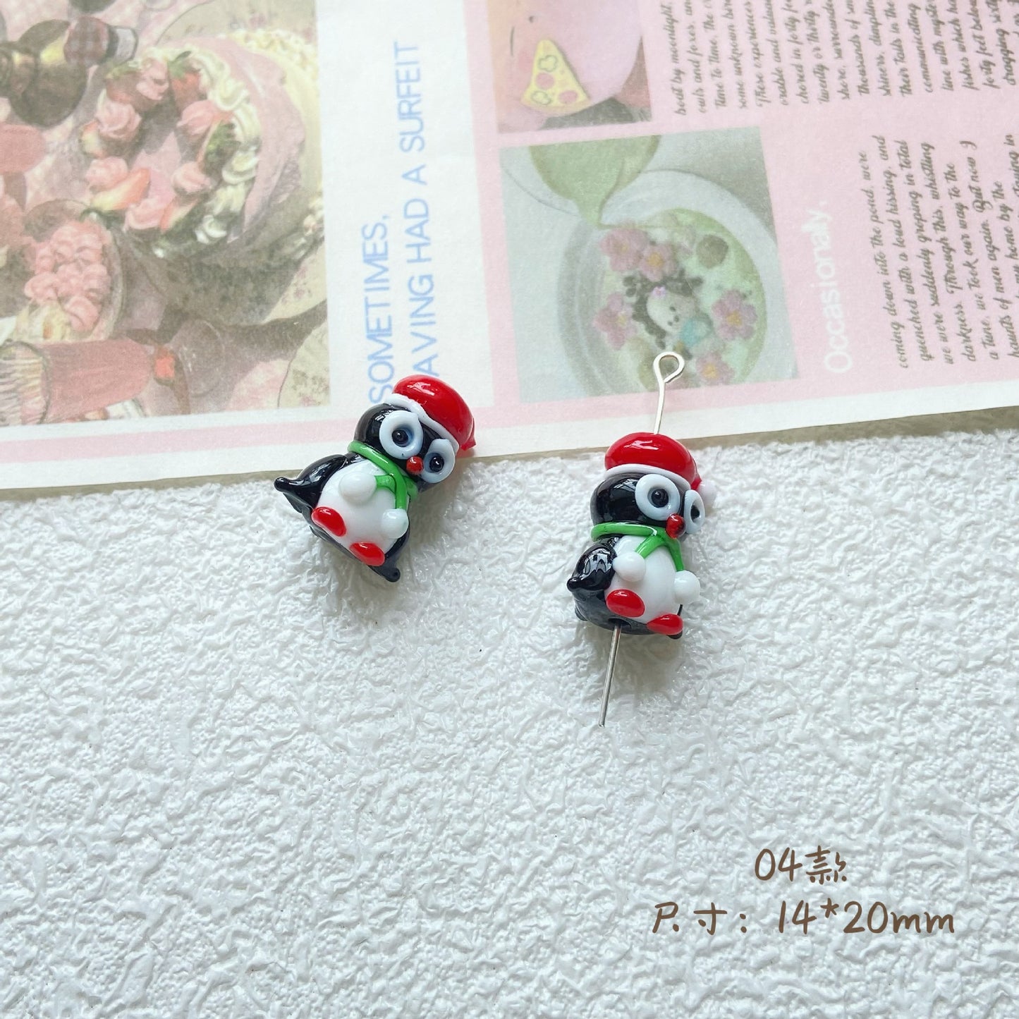 Hand Painted Animal Series Lampwork Glass Beads 1pc Adorable Characters 7