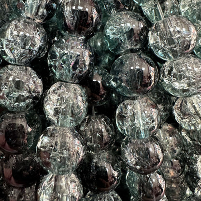 Crackle Round Glass Beads 10mm Dual Color Gradient Lavender Gold 10Strands 11