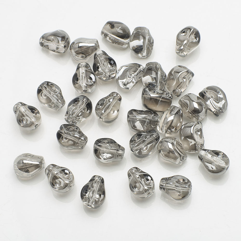 Electroplated Skull Head Glass Beads 8mm x 10mm Iridescent 30pcs 18
