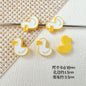 Baking Painted Duck and Strawberry Cake Metal Beads 13/10mm 20pcs 20