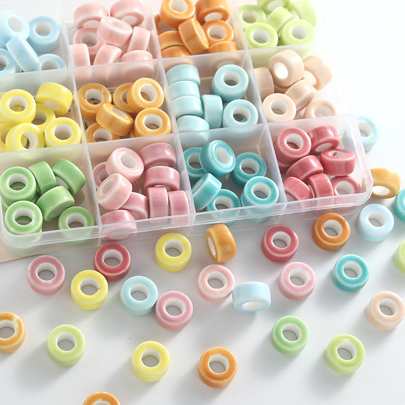 Ceramic Round Spacer Beads 12mm Candy Color Large Hole 50pcs
