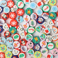 Christmas Flat Clay Beads 10mm Festive Icons Mixed Colors 100pcs