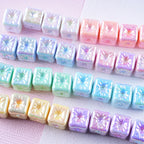 Macaron Color Balloon Square Acrylic Beads 14mm UV Plating 50pcs 2