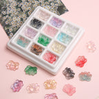 Lotus Transparent Glass Beads 16x21mm Pastel Colors 5pcs 4