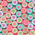 Butterfly Clay Beads 9mm Colorful Pattern Polymer 100pcs
