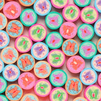 Butterfly Clay Beads 9mm Colorful Pattern Polymer 100pcs