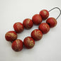 Lampwork Glass Beads Round 20mm Ancient Jade Color Phoenix Tail 5pcs 9