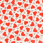 Flat Round Clay Beads 10mm Red Heart Pattern Polymer 100pcs 6