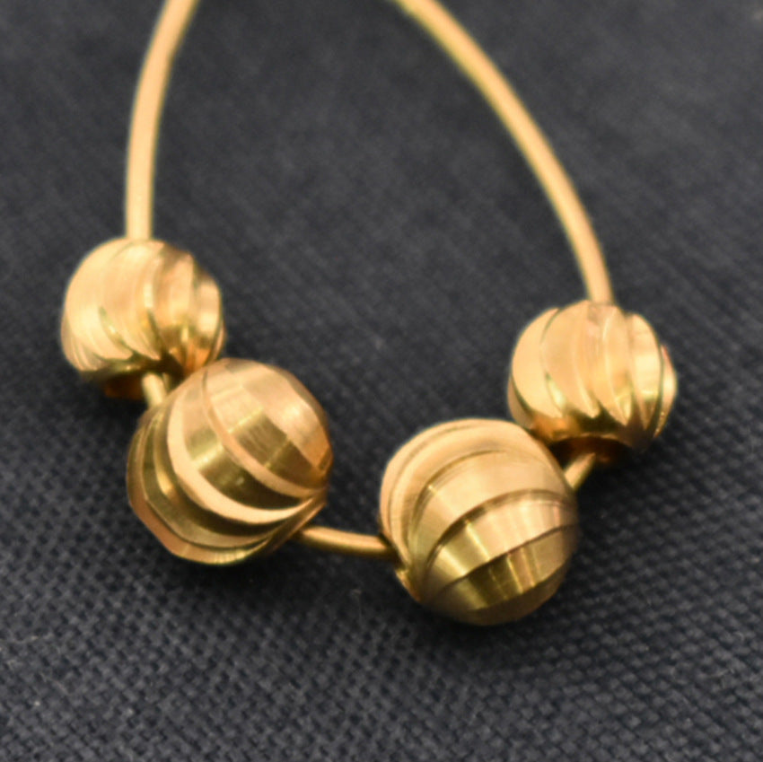 Brass Concave Spiral Metal Beads 2.5-8mm Twisted Groove 100pcs 3