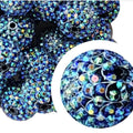Plated Bubblegum Beads 20mm Halloween Spider Web Pattern 5pcs