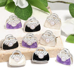 Handbag Metal Beads 18mm Double-Sided Pearl Enamel Finish 10pcs