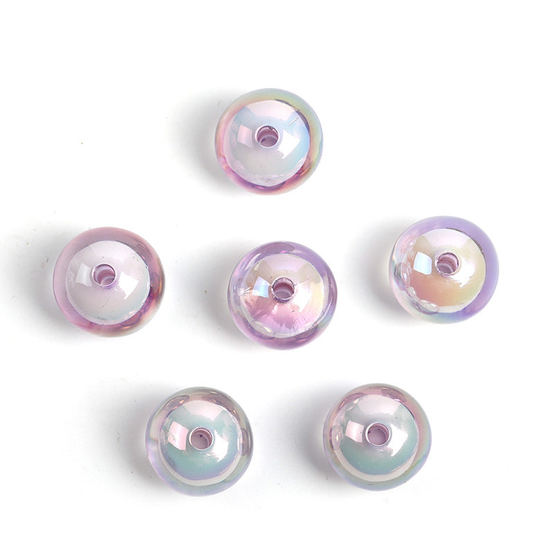 Transparent Round Acrylic Beads 16mm UV Plating Colored 100pcs 9