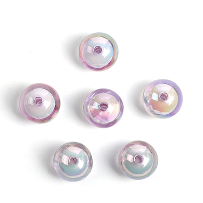 Transparent Round Acrylic Beads 16mm UV Plating Colored 100pcs 9