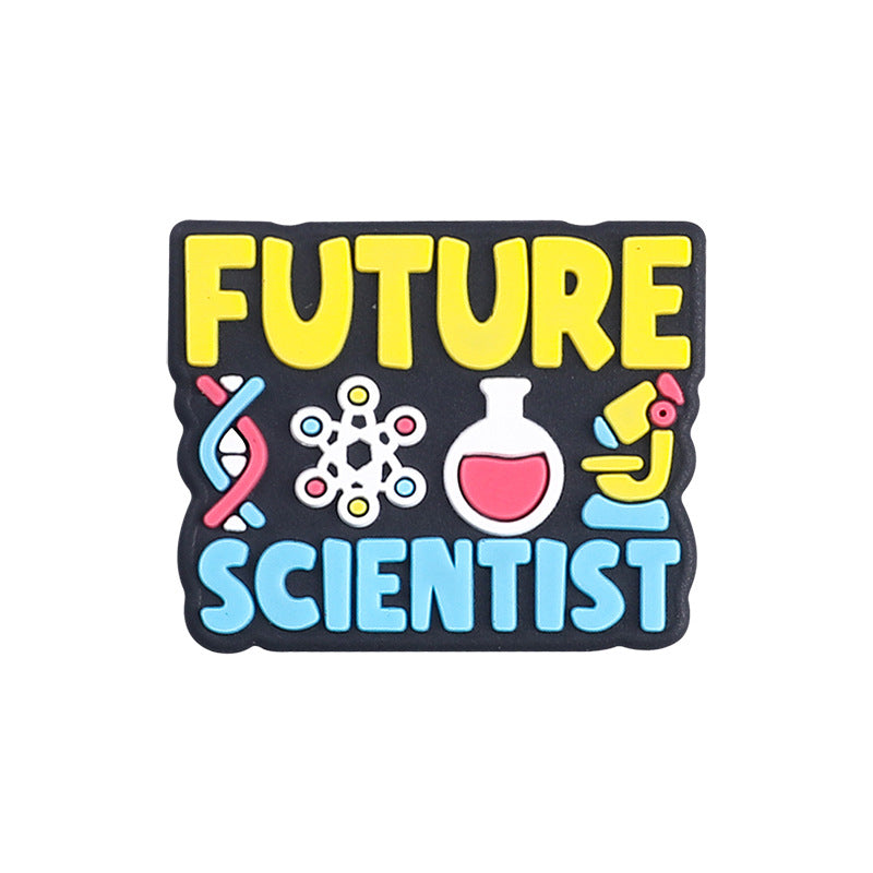 Silicone Focal Beads Science Tech Vibes Inspirational Letters 20pcs 6