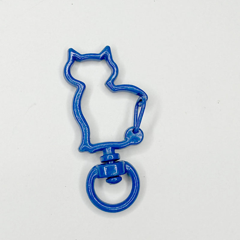 Zinc Alloy Kitten Shaped Colorful Buckle Keychain Clasps 20pcs 37mm 15