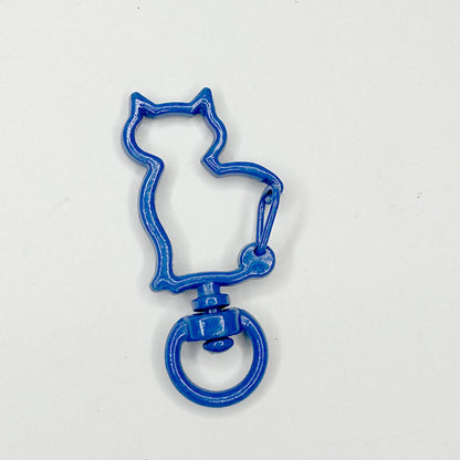 Zinc Alloy Kitten Shaped Colorful Buckle Keychain Clasps 20pcs 37mm 15