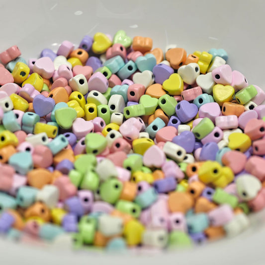 Heart Metal Beads 5mm Baking Painted Colorful Flat 50pcs