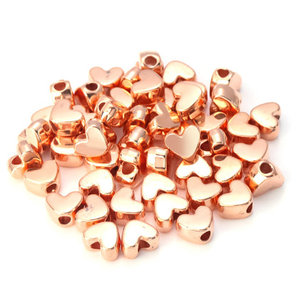 Plating Heart Acrylic Beads 12mm Large Hole Mixed Colors 100pcs 8