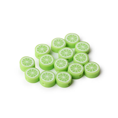 Flat Clay Beads 10mm Colorful Grapefruit Polymer 100pcs 7