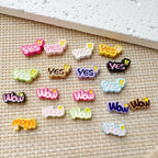 Baking Painted WOW&YES Metal Beads 13mm 15mm Colorful Alloy 20pcs 3