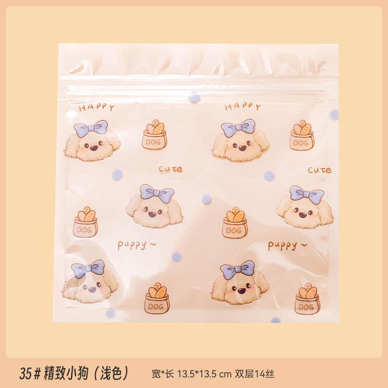 Top Seal Zip Lock Bags 13.5cm Pastel Animal Pattern 10pcs 37