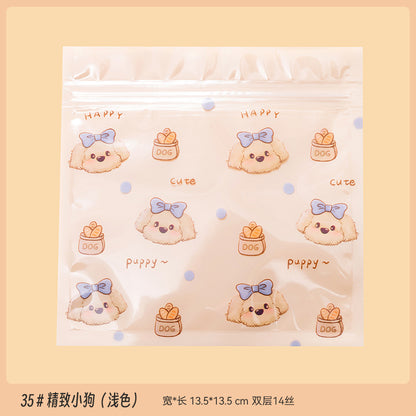 Top Seal Zip Lock Bags 13.5cm Pastel Animal Pattern 10pcs 37