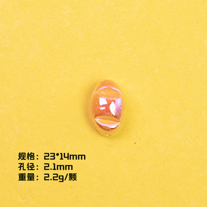 Glossy Bread Resin Beads Round 2.3mm Hole Warm Golden Colors 20pcs 9