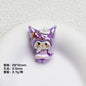 Glossy Purple Kuromi Resin Beads 10pcs Vibrant Floral Details 7