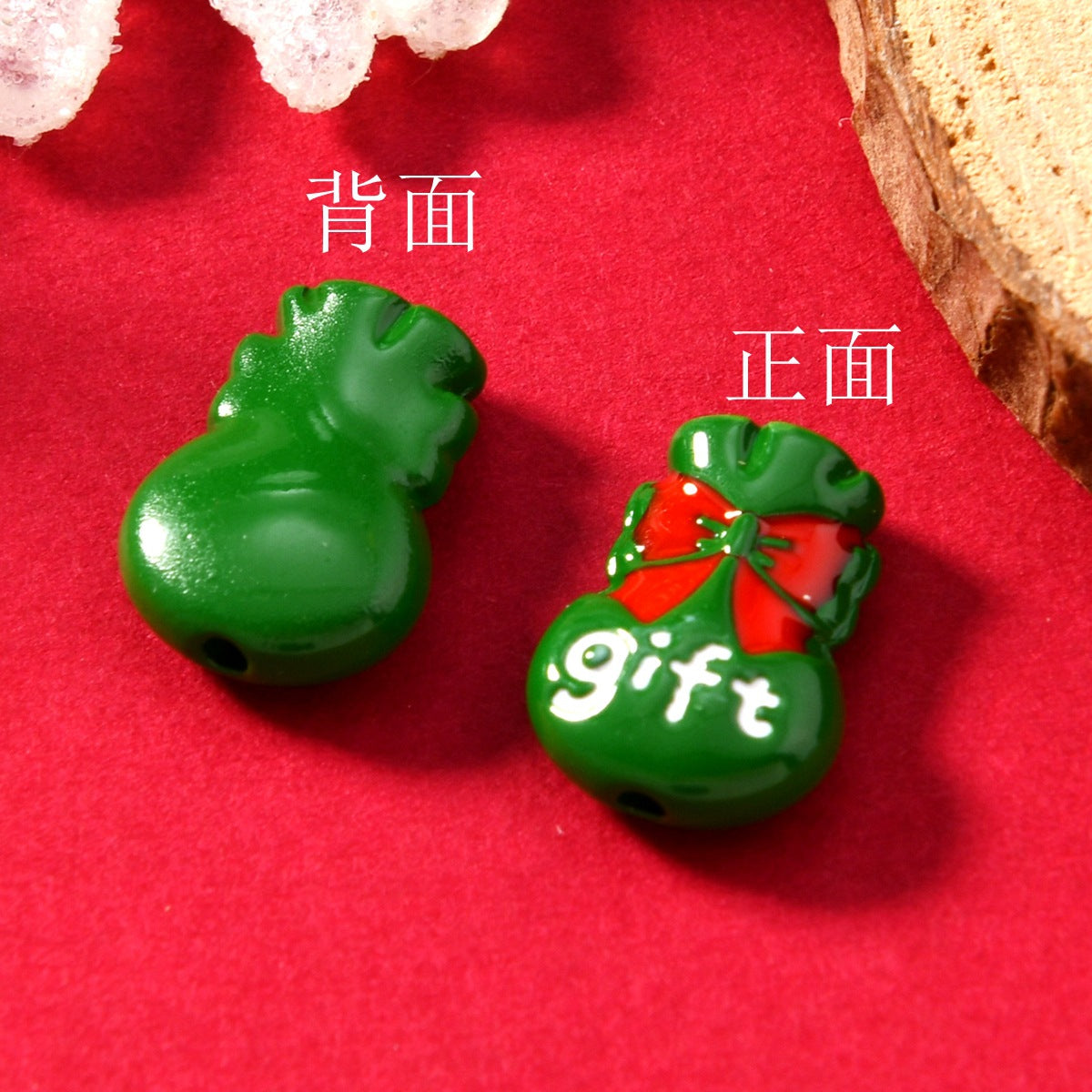 Christmas Series Enamel Metal Beads Festive Holiday Designs 10pcs 3