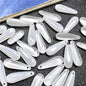 Long Teardrop Glass Beads 22mm Pale Blue Glossy 20pcs 15